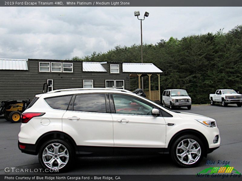 White Platinum / Medium Light Stone 2019 Ford Escape Titanium 4WD