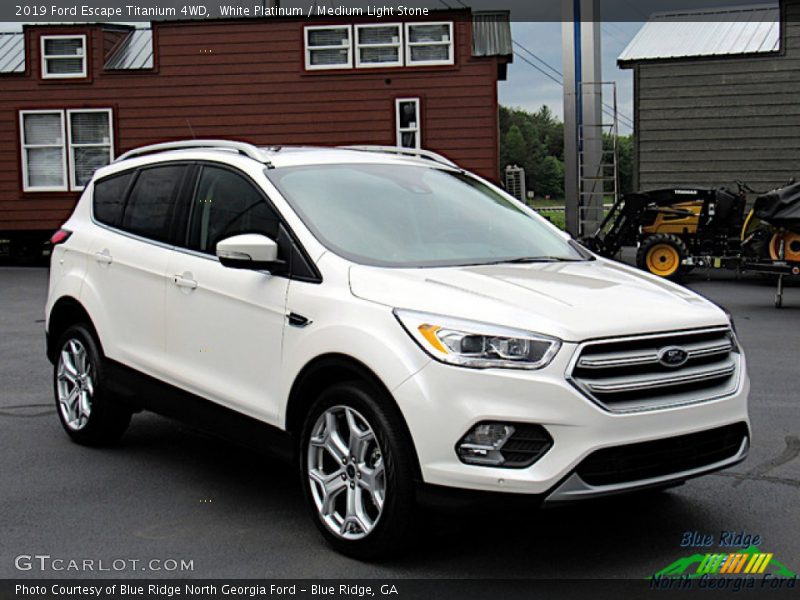 White Platinum / Medium Light Stone 2019 Ford Escape Titanium 4WD