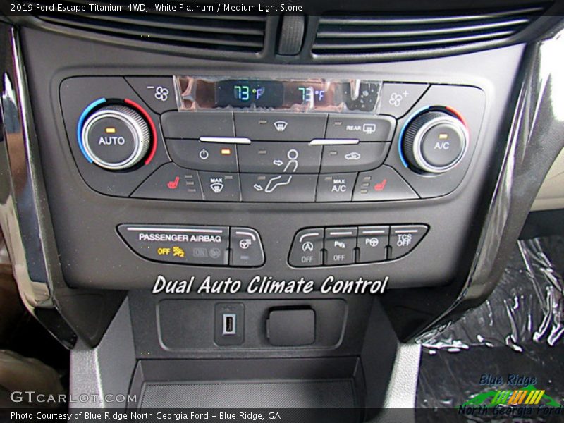 White Platinum / Medium Light Stone 2019 Ford Escape Titanium 4WD