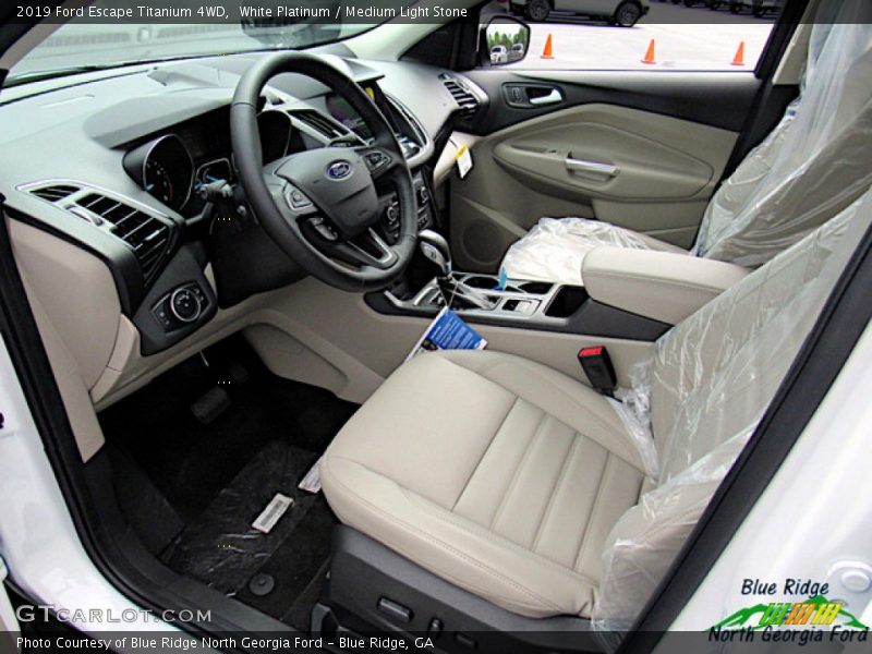 White Platinum / Medium Light Stone 2019 Ford Escape Titanium 4WD