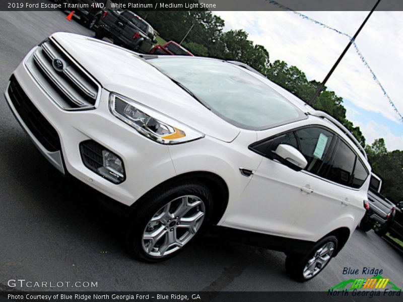 White Platinum / Medium Light Stone 2019 Ford Escape Titanium 4WD