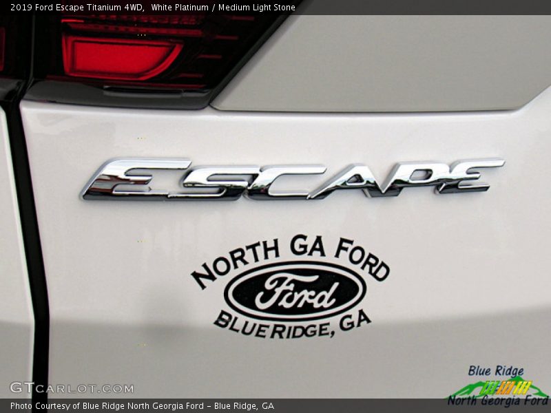 White Platinum / Medium Light Stone 2019 Ford Escape Titanium 4WD