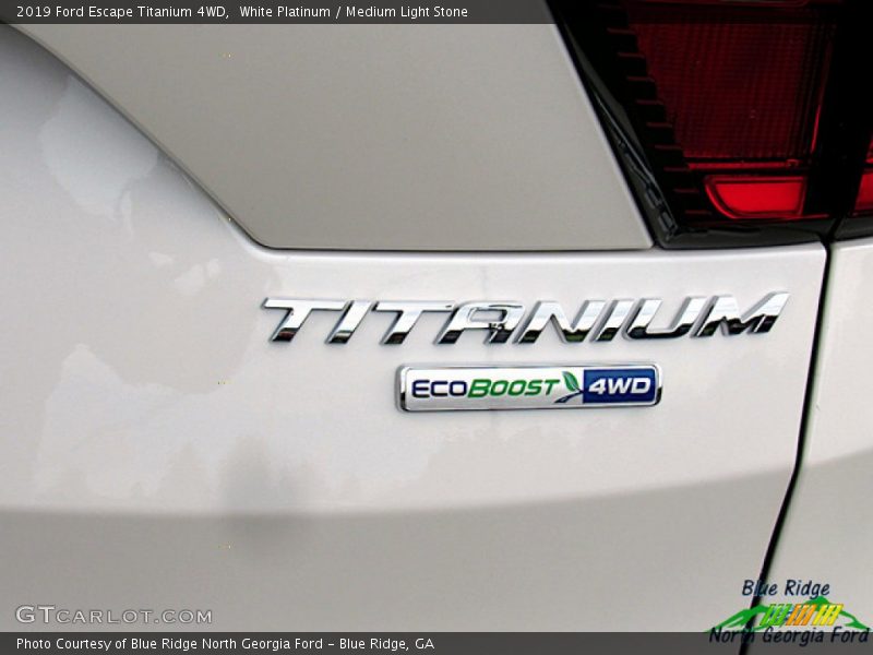 White Platinum / Medium Light Stone 2019 Ford Escape Titanium 4WD