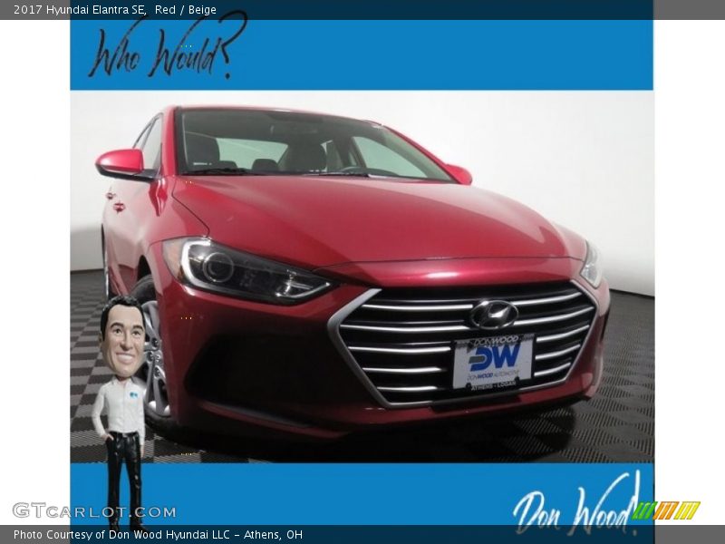 Red / Beige 2017 Hyundai Elantra SE