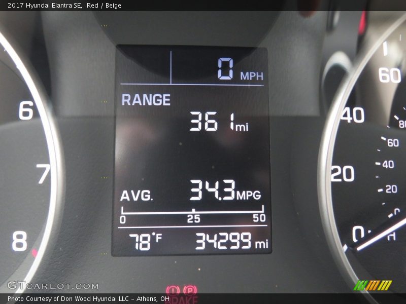 Red / Beige 2017 Hyundai Elantra SE