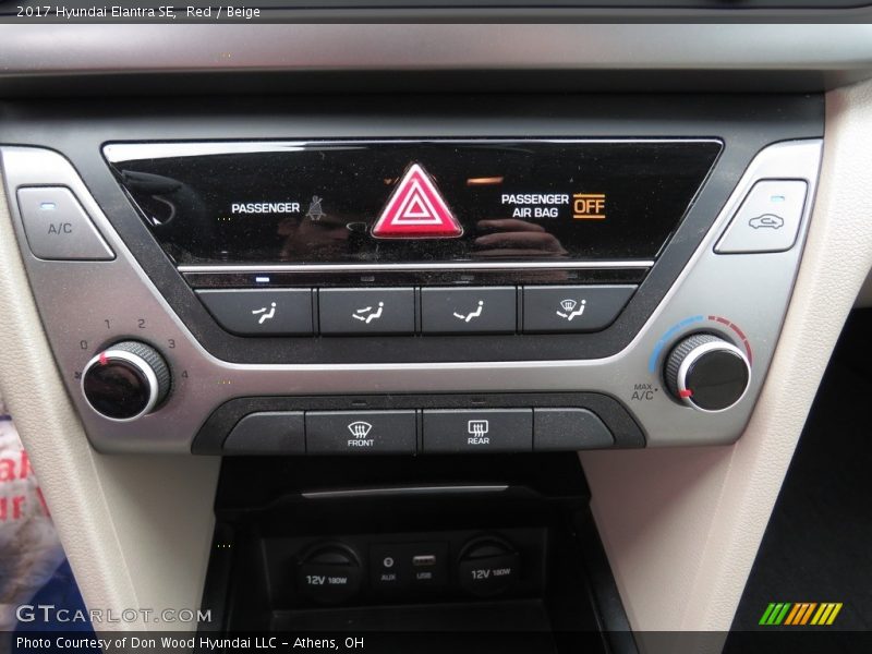 Red / Beige 2017 Hyundai Elantra SE