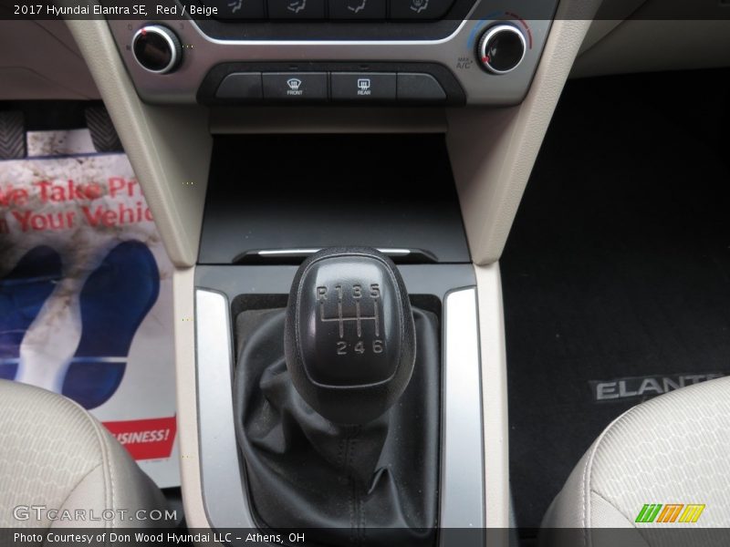 Red / Beige 2017 Hyundai Elantra SE