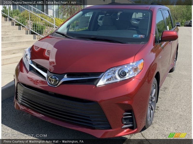 Salsa Red Pearl / Ash 2020 Toyota Sienna LE AWD