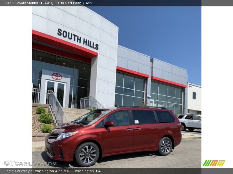 Salsa Red Pearl / Ash 2020 Toyota Sienna LE AWD