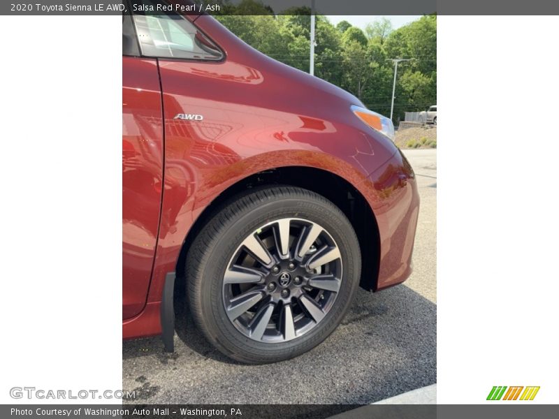 Salsa Red Pearl / Ash 2020 Toyota Sienna LE AWD