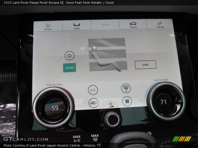 Controls of 2020 Range Rover Evoque SE