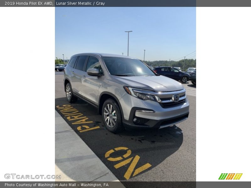 Lunar Silver Metallic / Gray 2019 Honda Pilot EX AWD