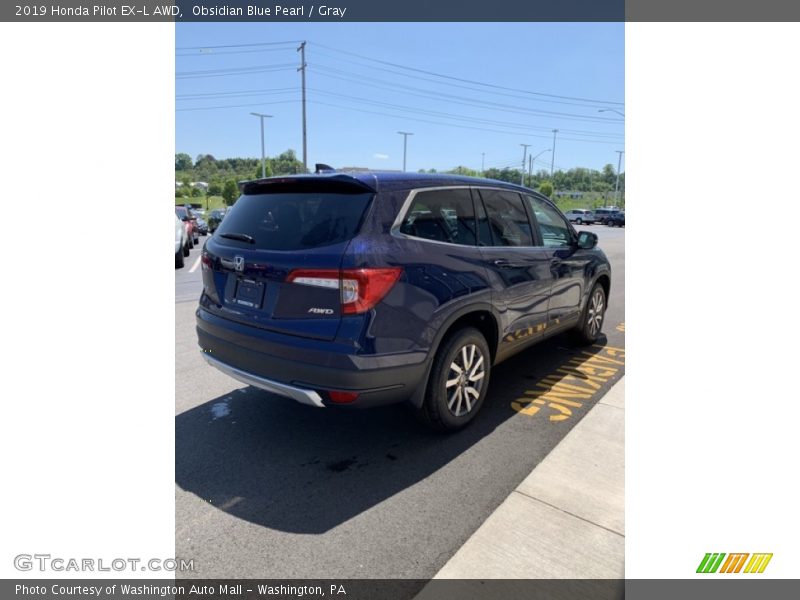 Obsidian Blue Pearl / Gray 2019 Honda Pilot EX-L AWD