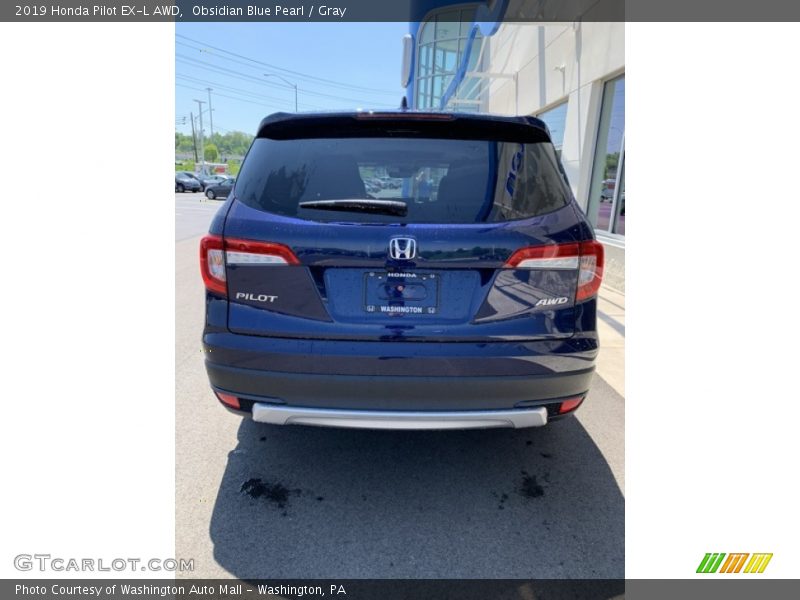 Obsidian Blue Pearl / Gray 2019 Honda Pilot EX-L AWD