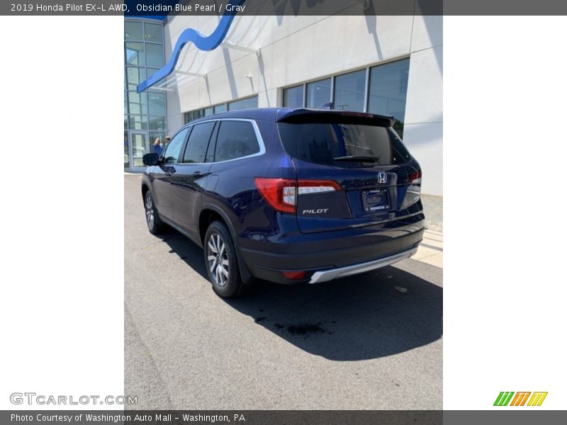 Obsidian Blue Pearl / Gray 2019 Honda Pilot EX-L AWD