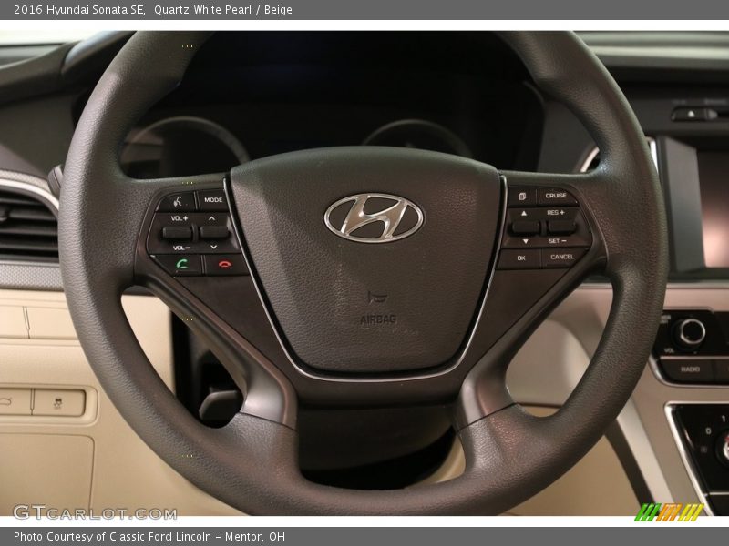 Quartz White Pearl / Beige 2016 Hyundai Sonata SE
