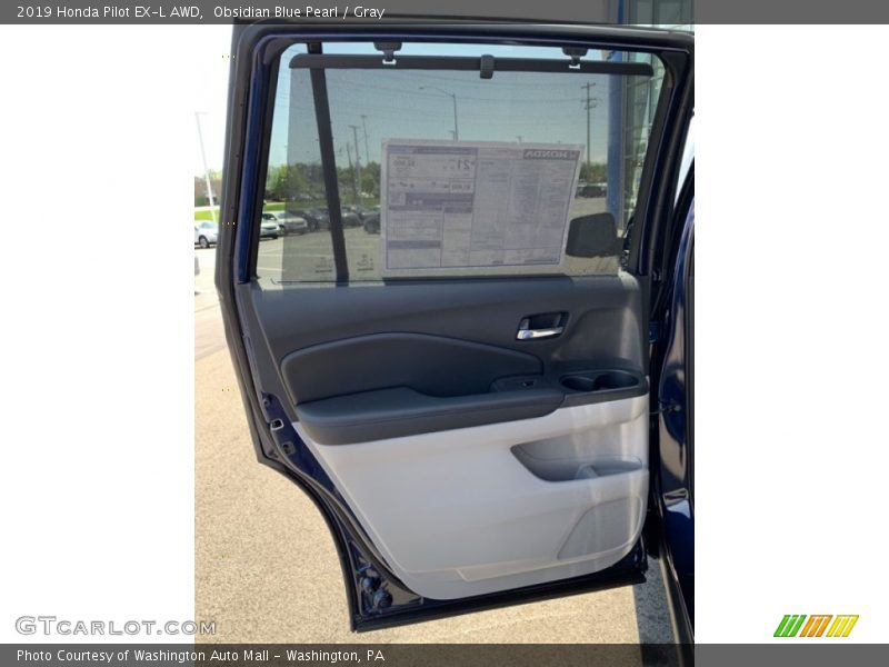 Obsidian Blue Pearl / Gray 2019 Honda Pilot EX-L AWD