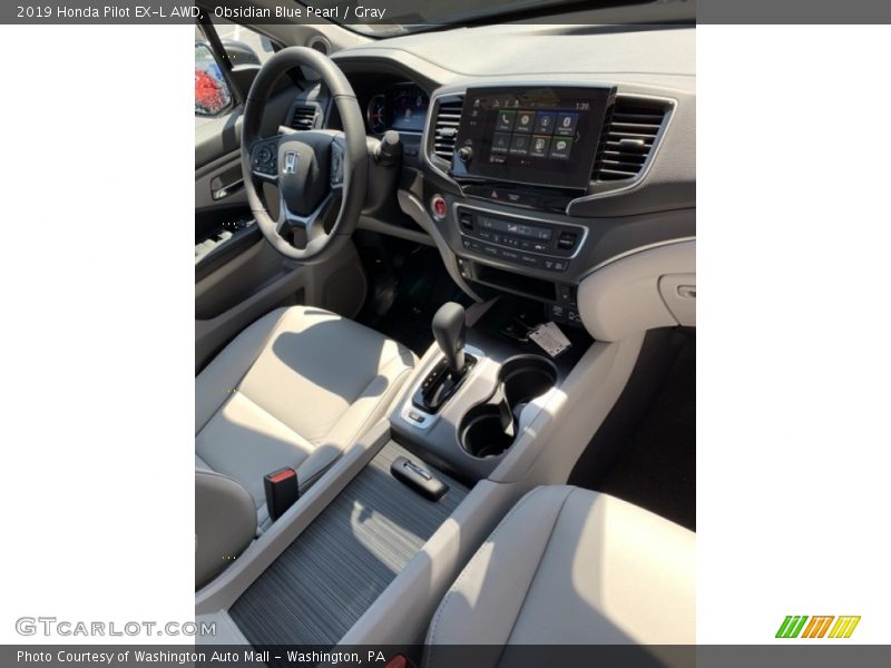Obsidian Blue Pearl / Gray 2019 Honda Pilot EX-L AWD