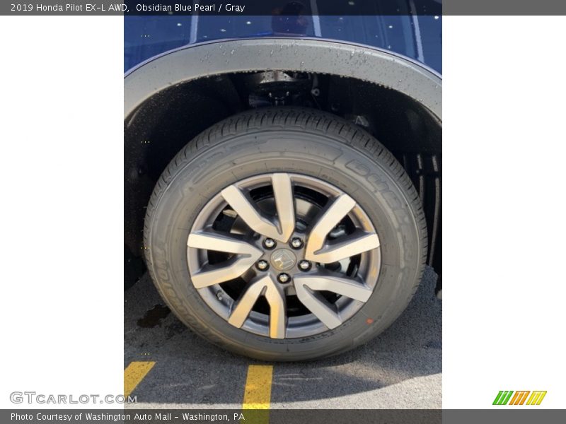 Obsidian Blue Pearl / Gray 2019 Honda Pilot EX-L AWD