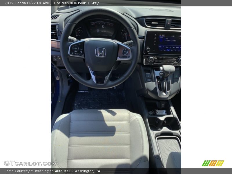 Obsidian Blue Pearl / Gray 2019 Honda CR-V EX AWD