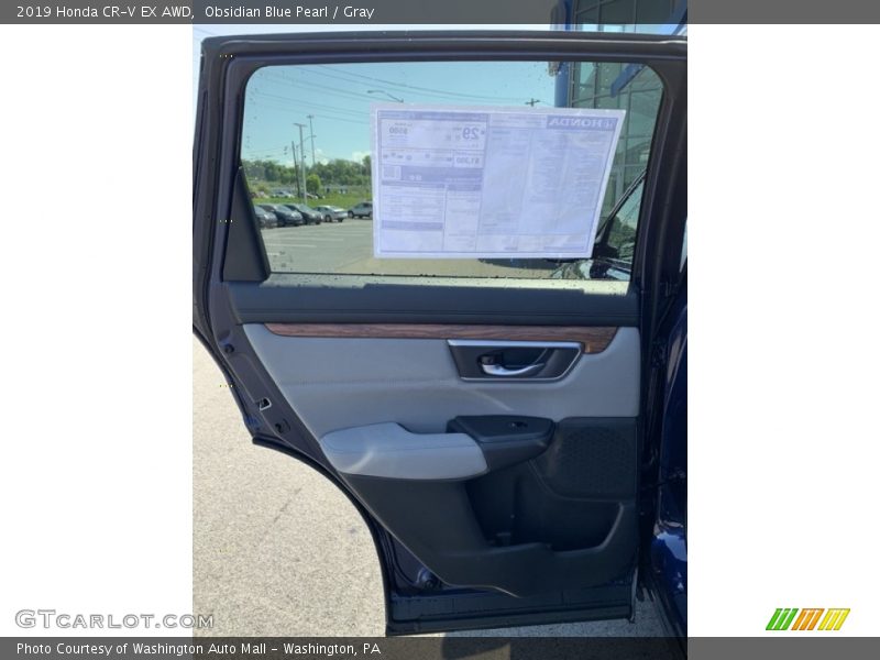 Obsidian Blue Pearl / Gray 2019 Honda CR-V EX AWD