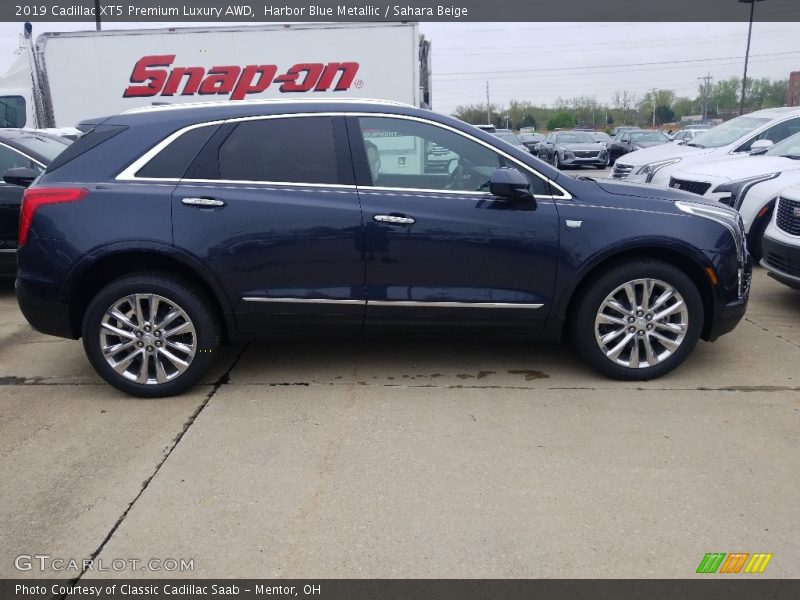 Harbor Blue Metallic / Sahara Beige 2019 Cadillac XT5 Premium Luxury AWD