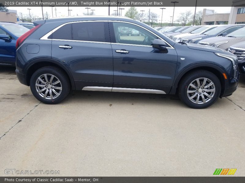 Twilight Blue Metallic / Light Platinum/Jet Black 2019 Cadillac XT4 Premium Luxury AWD