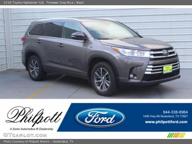 Predawn Gray Mica / Black 2018 Toyota Highlander XLE