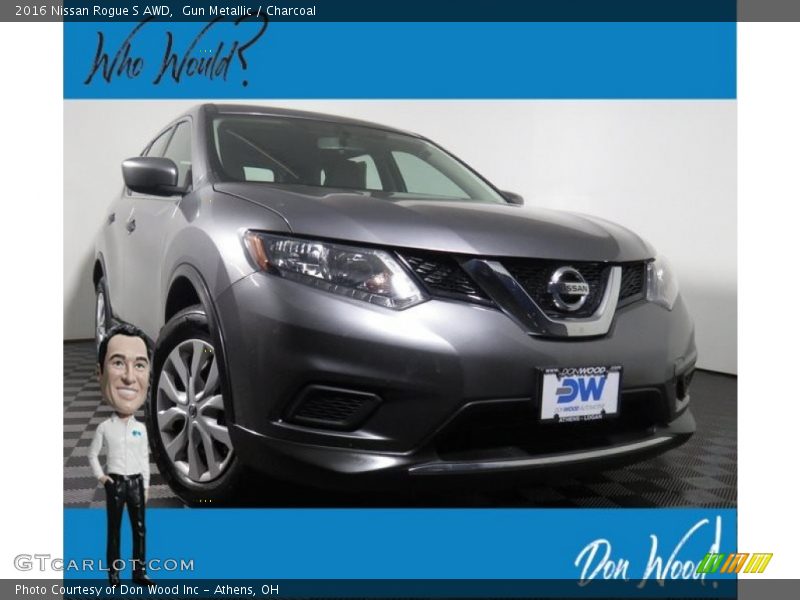 Gun Metallic / Charcoal 2016 Nissan Rogue S AWD