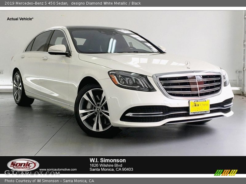 designo Diamond White Metallic / Black 2019 Mercedes-Benz S 450 Sedan