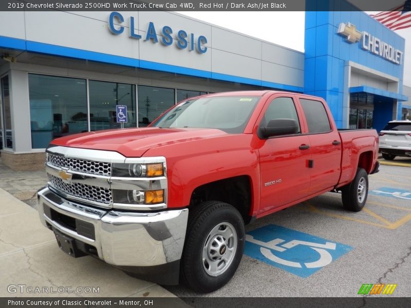 Red Hot / Dark Ash/Jet Black 2019 Chevrolet Silverado 2500HD Work Truck Crew Cab 4WD