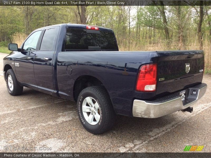True Blue Pearl / Black/Diesel Gray 2017 Ram 1500 Big Horn Quad Cab 4x4