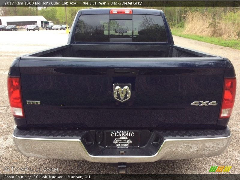 True Blue Pearl / Black/Diesel Gray 2017 Ram 1500 Big Horn Quad Cab 4x4