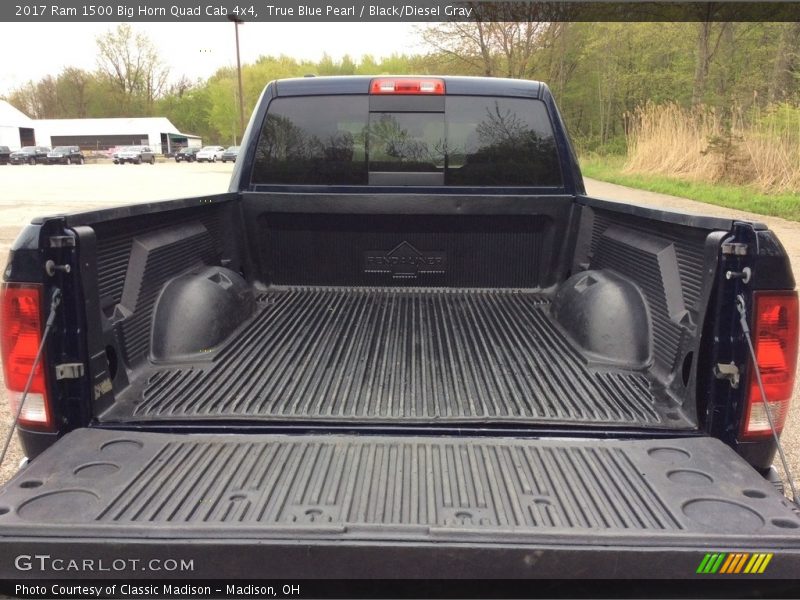True Blue Pearl / Black/Diesel Gray 2017 Ram 1500 Big Horn Quad Cab 4x4
