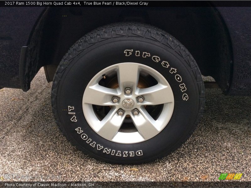 True Blue Pearl / Black/Diesel Gray 2017 Ram 1500 Big Horn Quad Cab 4x4