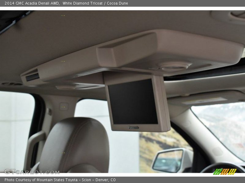 White Diamond Tricoat / Cocoa Dune 2014 GMC Acadia Denali AWD