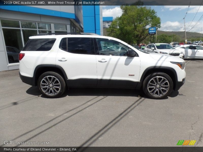 White Frost Tricoat / Jet Black/Kalahari 2019 GMC Acadia SLT AWD