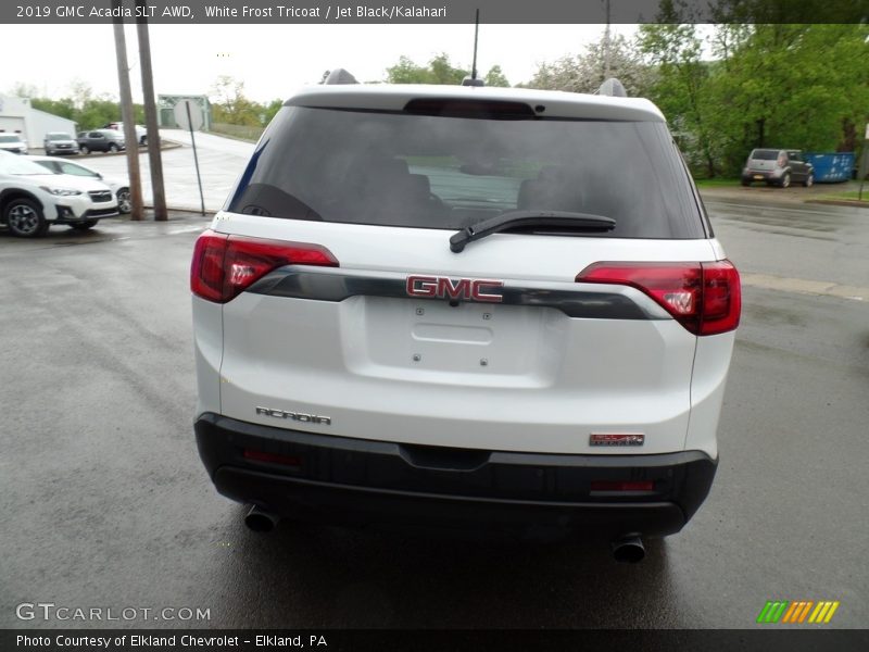 White Frost Tricoat / Jet Black/Kalahari 2019 GMC Acadia SLT AWD