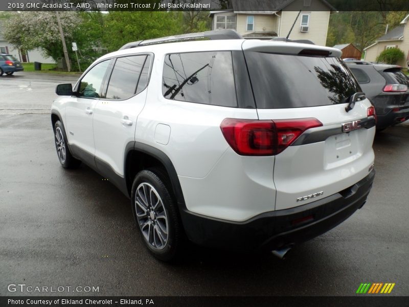 White Frost Tricoat / Jet Black/Kalahari 2019 GMC Acadia SLT AWD