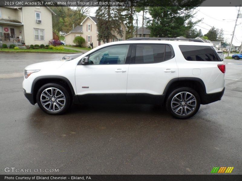 White Frost Tricoat / Jet Black/Kalahari 2019 GMC Acadia SLT AWD