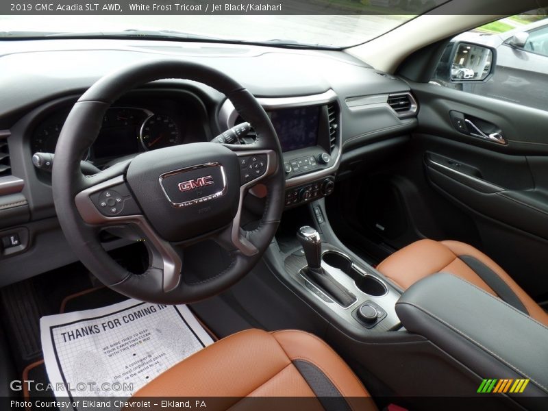 White Frost Tricoat / Jet Black/Kalahari 2019 GMC Acadia SLT AWD