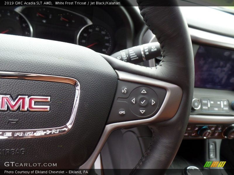 White Frost Tricoat / Jet Black/Kalahari 2019 GMC Acadia SLT AWD