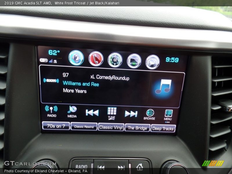 White Frost Tricoat / Jet Black/Kalahari 2019 GMC Acadia SLT AWD