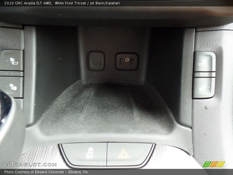 White Frost Tricoat / Jet Black/Kalahari 2019 GMC Acadia SLT AWD
