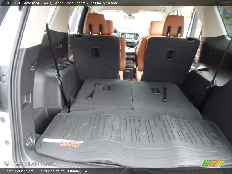 White Frost Tricoat / Jet Black/Kalahari 2019 GMC Acadia SLT AWD