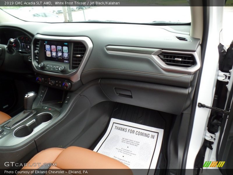 White Frost Tricoat / Jet Black/Kalahari 2019 GMC Acadia SLT AWD