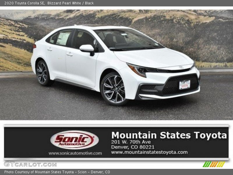 Blizzard Pearl White / Black 2020 Toyota Corolla SE