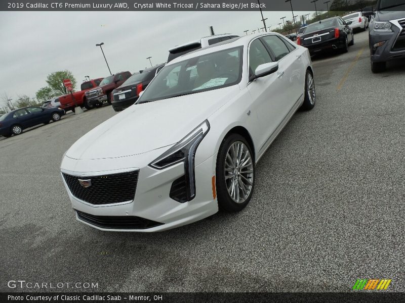 Crystal White Tricoat / Sahara Beige/Jet Black 2019 Cadillac CT6 Premium Luxury AWD