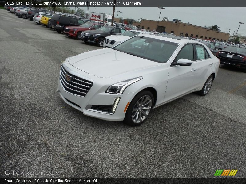 Crystal White Tricoat / Very Light Cashmere 2019 Cadillac CTS Luxury AWD