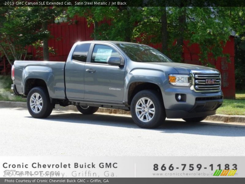 Satin Steel Metallic / Jet Black 2019 GMC Canyon SLE Extended Cab